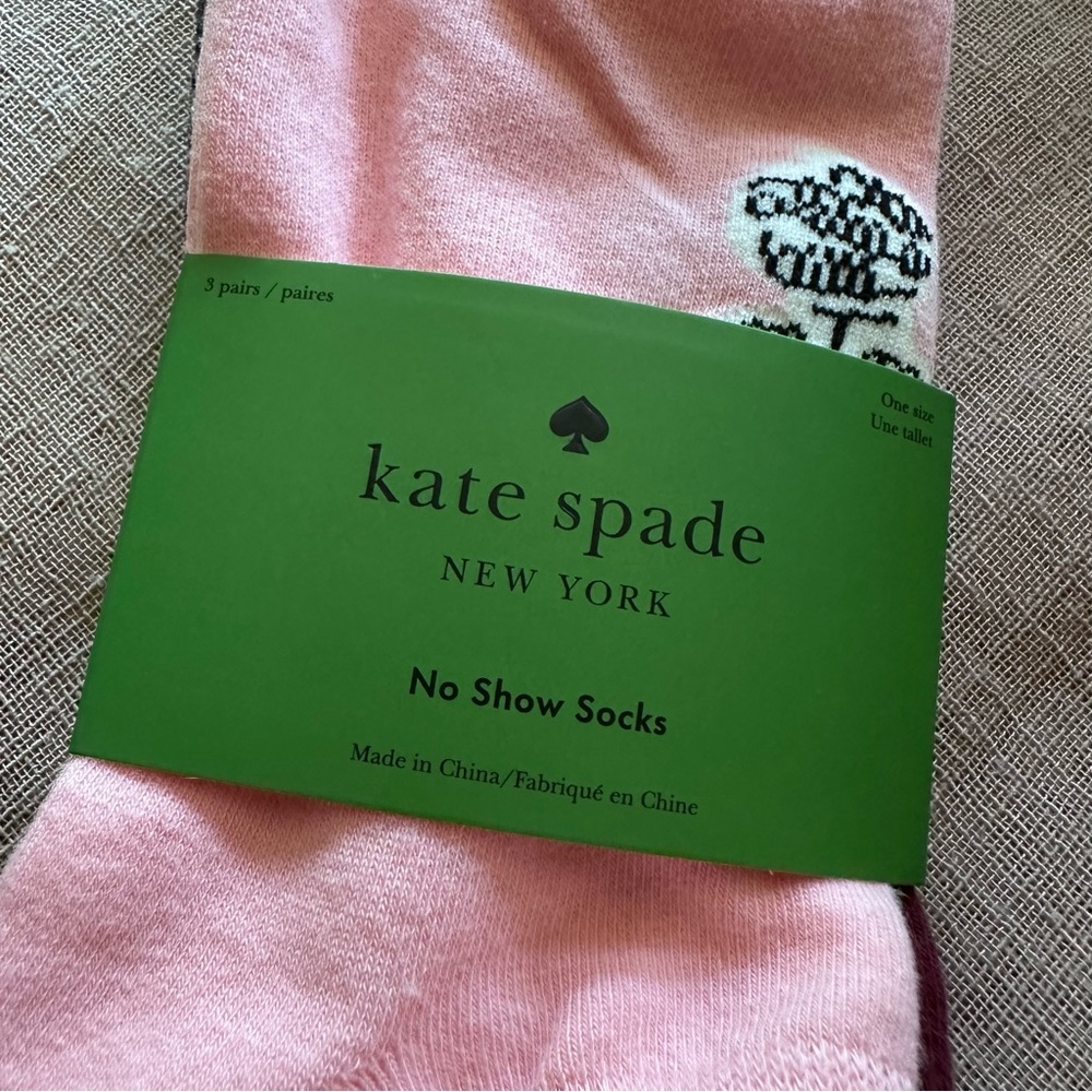 Kate Spade Multicolor Poodle No Show Socks 3-pack - Picture 2 of 4